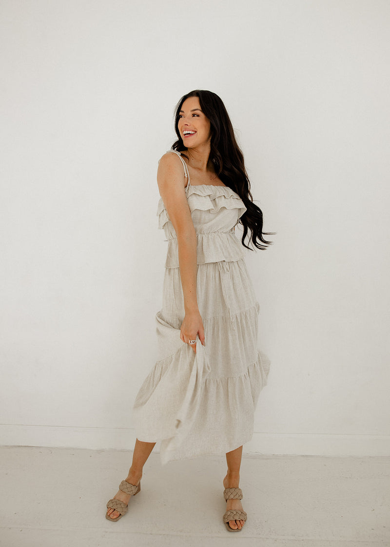 Maven Linen Ruffle Cami Tank Top