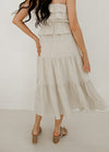 Maven Linen Tiered Midi Skirt