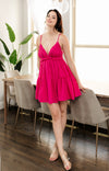 Gracie Cotton Babydoll Dress - Hot Pink