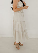 Maven Linen Tiered Midi Skirt
