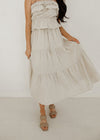 Maven Linen Tiered Midi Skirt