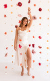 Lucia Satin Cowl Neck Maxi Dress - Pearl