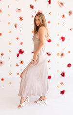 Lucia Satin Cowl Neck Maxi Dress - Mocha