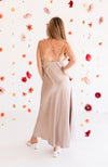 Lucia Satin Cowl Neck Maxi Dress - Mocha