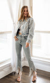 Rhinestone Cowgirl Fringe Denim Pants