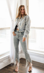 Rhinestone Cowgirl Fringe Denim Pants