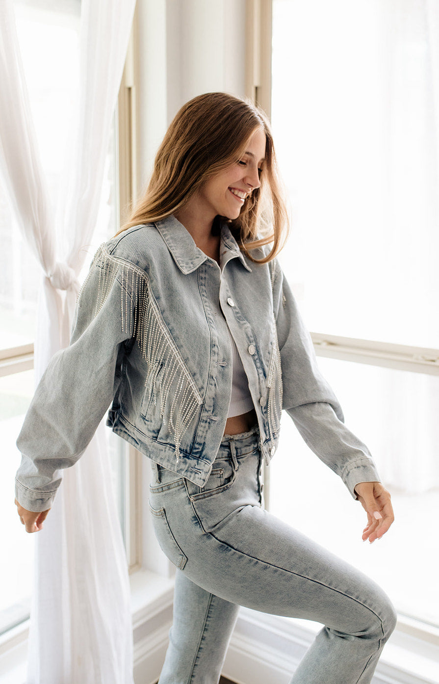 Rhinestone Cowgirl Denim Jacket