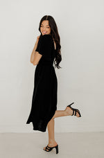Chantel Linen Smocked Pocketed Midi Dress