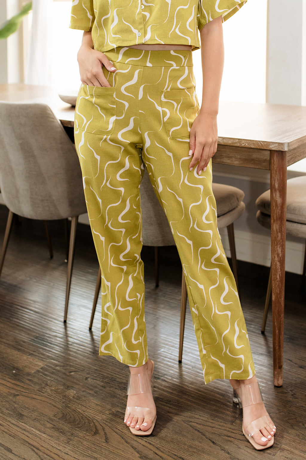 Exposition Linen Abstract Pocketed Pants