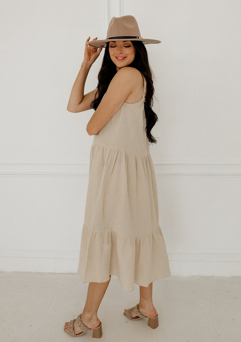 Liliana Cotton Ruffle Tiered Midi Dress