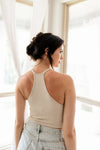 Tammy Ribbed Racerback Brami - Chalk