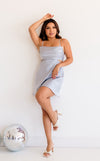 Tatiana Satin Cowl Neck Cutout Dress