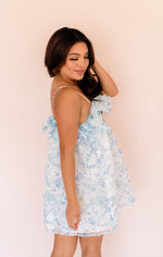 Blue Bonnet Floral Babydoll Dress