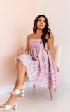 Joan Floral High Sheen Babydoll Dress