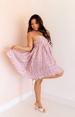 Joan Floral High Sheen Babydoll Dress