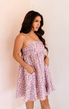 Joan Floral High Sheen Babydoll Dress