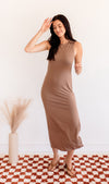 Perfect Game Rayon Slit Maxi Dress - Mocha