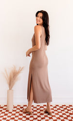 Perfect Game Rayon Slit Maxi Dress - Mocha