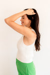Piper Ribbed Cropped Tank Top - White