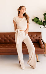 Elliana Wide Leg Ribbed Knit Pants