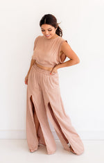 Pure Bliss Satin Crop Top - Blush