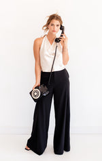 Silky Dreams Cowl Neck Halter Top