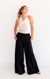 Silky Dreams Cowl Neck Halter Top