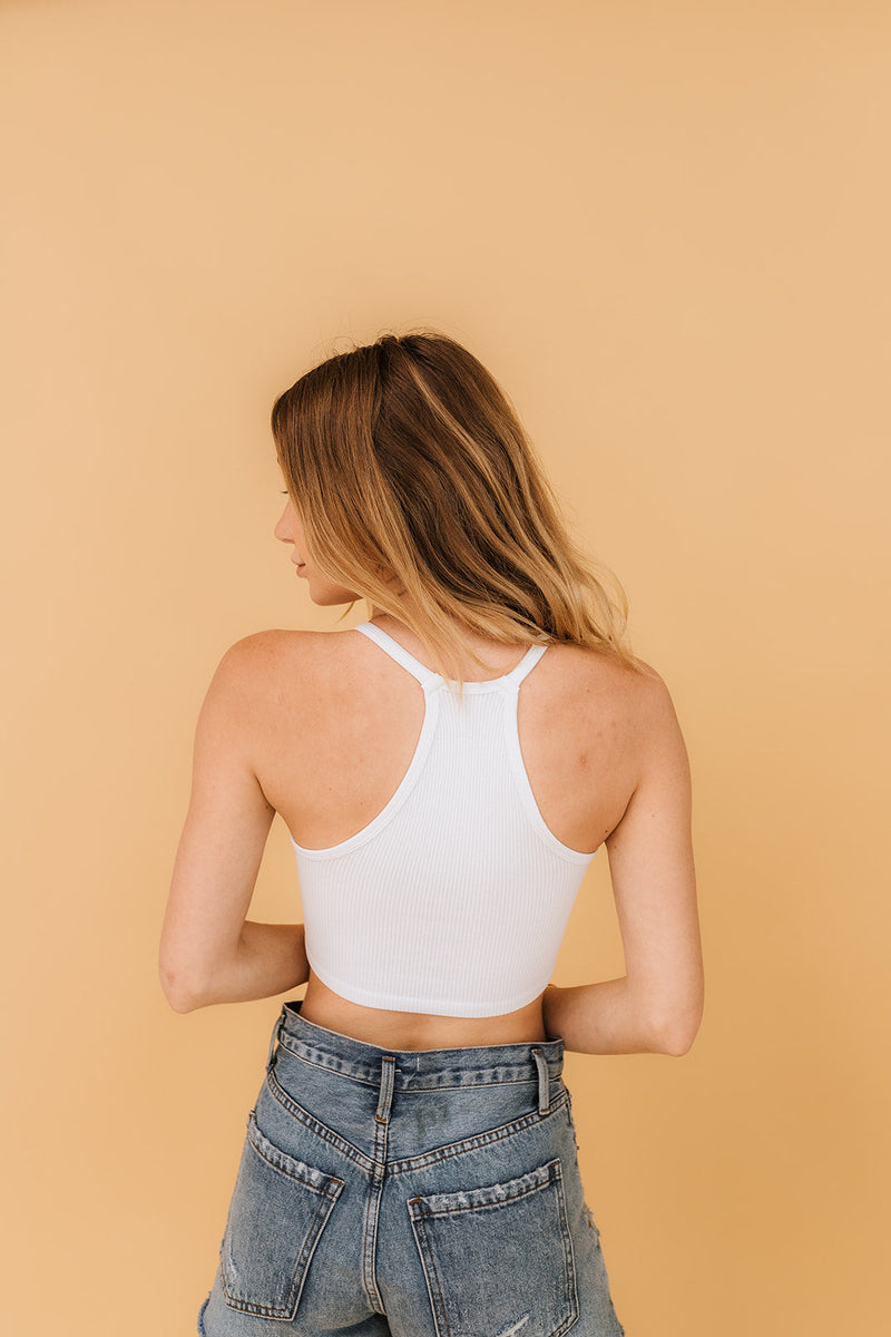 Tammy Ribbed Racerback Brami - White