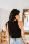 Crew Neck Crop Top - Black
