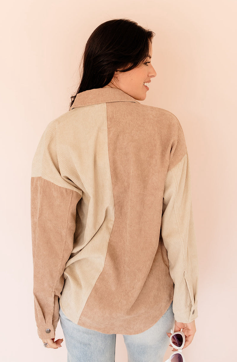 Remi Corduroy Color Block Shacket