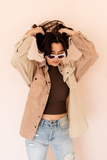 Remi Corduroy Color Block Shacket