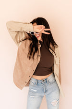 Remi Corduroy Color Block Shacket