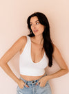 Jolie Ribbed Seamless Crop Top - White