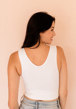 Jolie Ribbed Seamless Crop Top - White