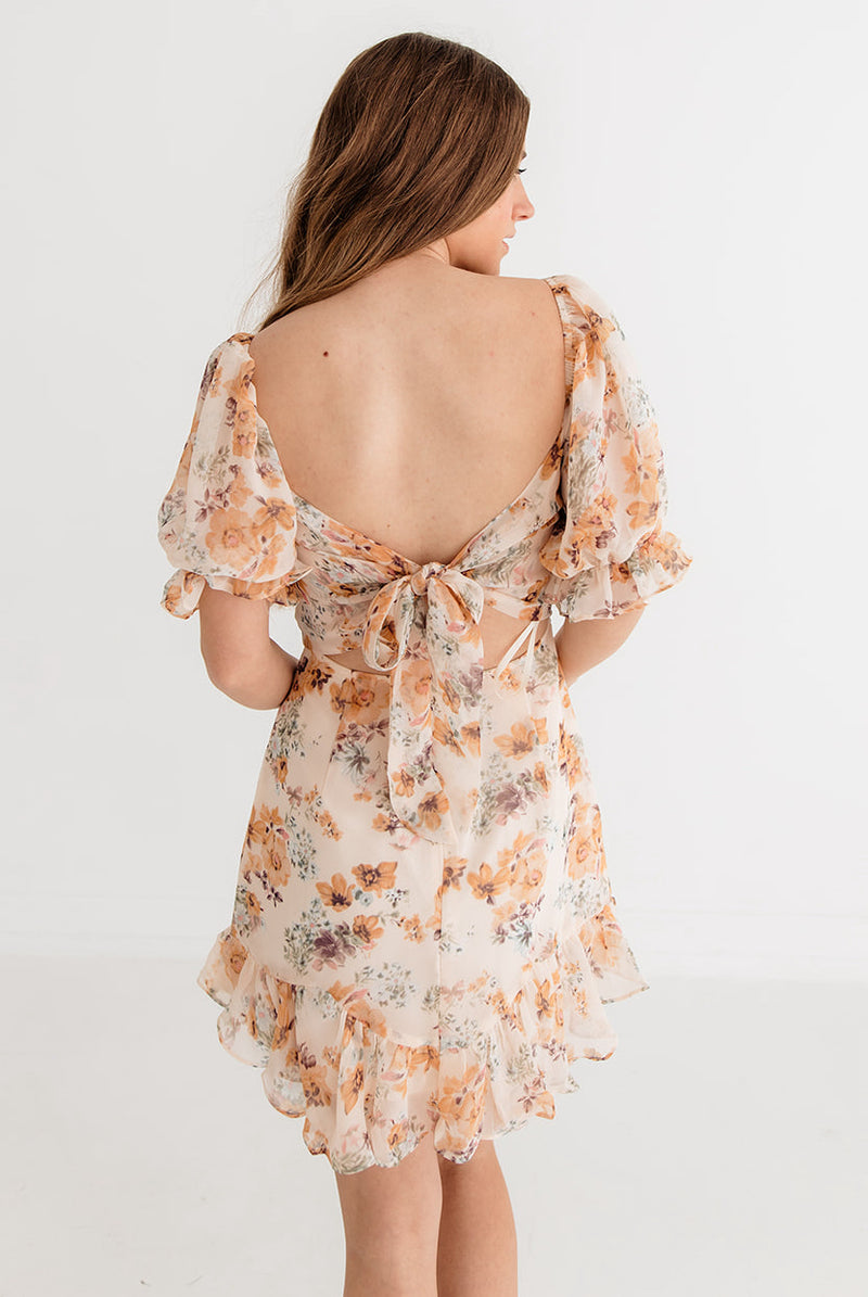 Theodora Floral Cutout Mini Dress