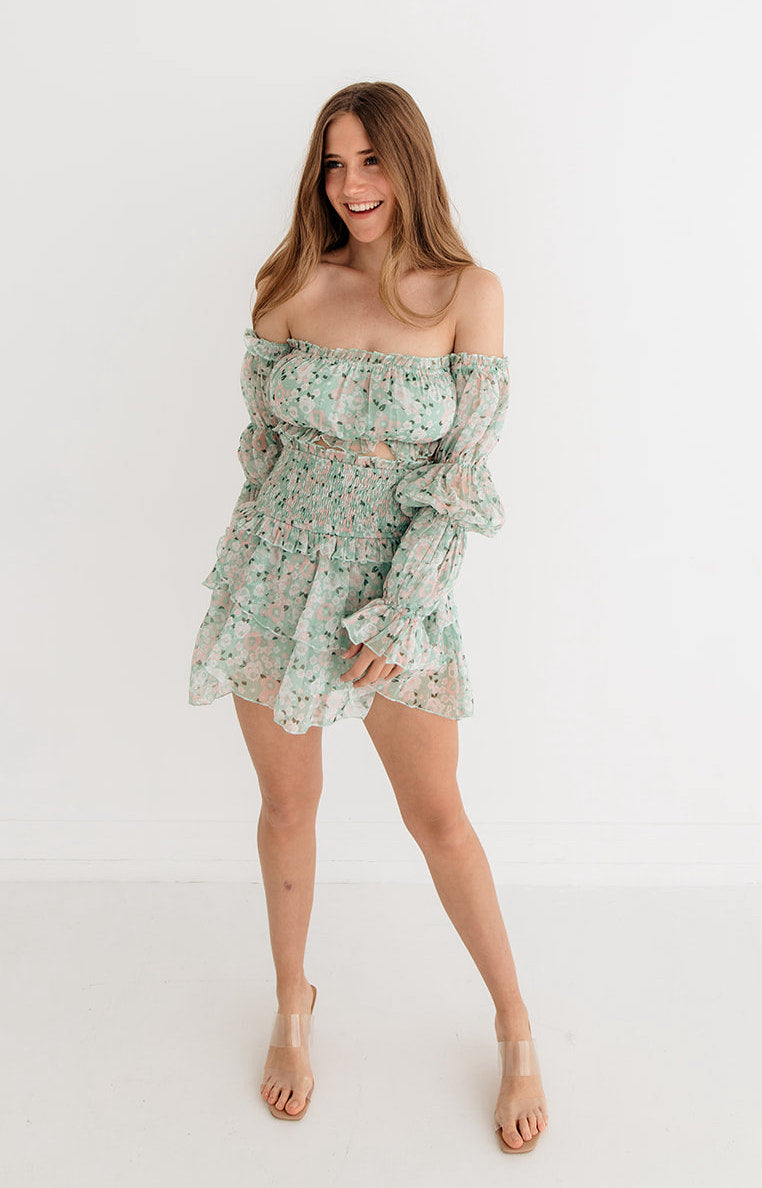 Paxton Floral Ruffle Crop Top