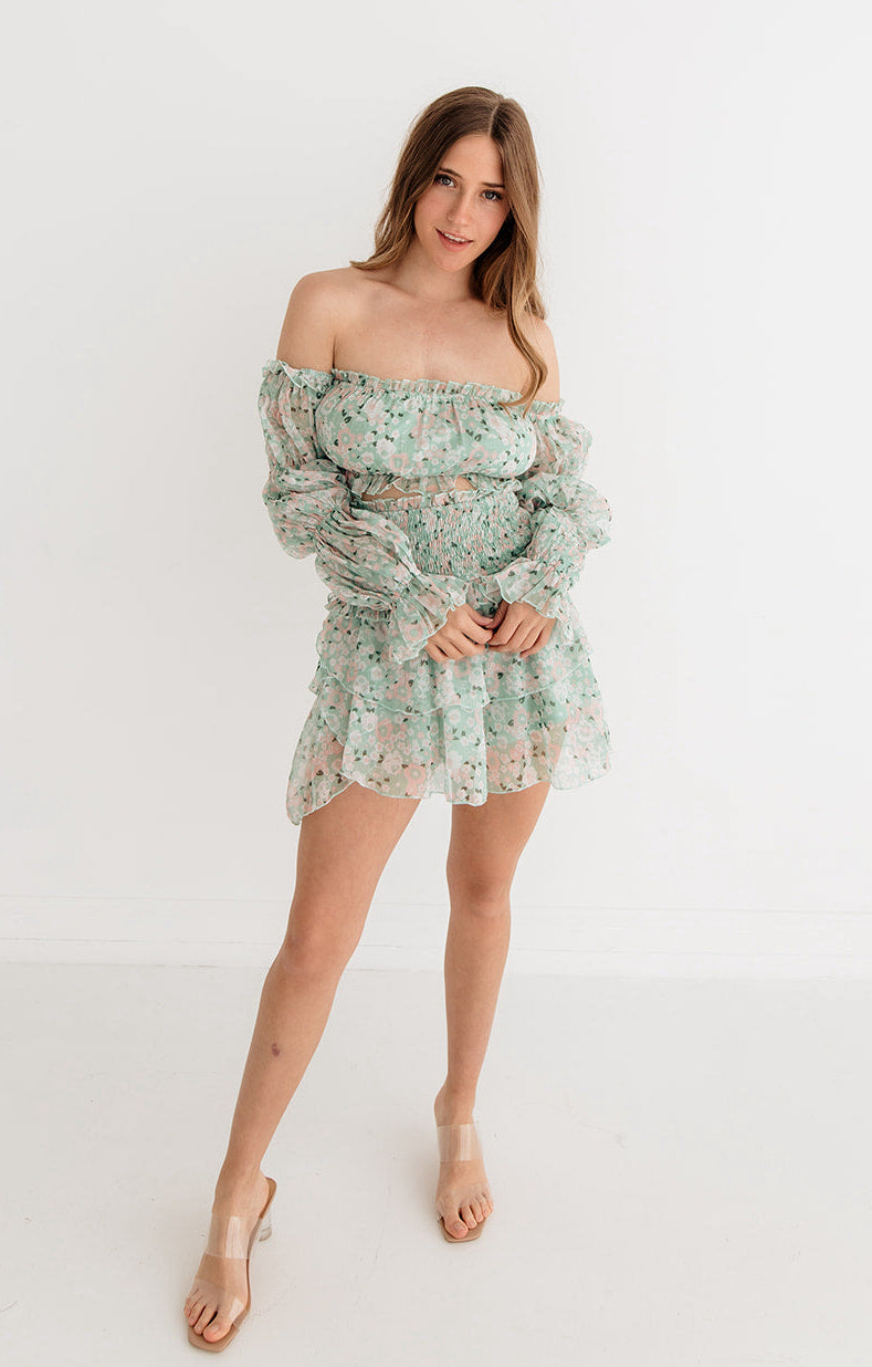 Paxton Floral Ruffle Crop Top