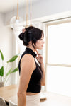 Let's Get Away Mock Neck Knit Top - Black