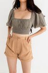 Barnett Cotton Pocketed High Rise Shorts