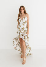 Kelly Floral High Low Ruffle Maxi Dress
