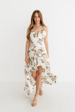 Kelly Floral High Low Ruffle Maxi Dress