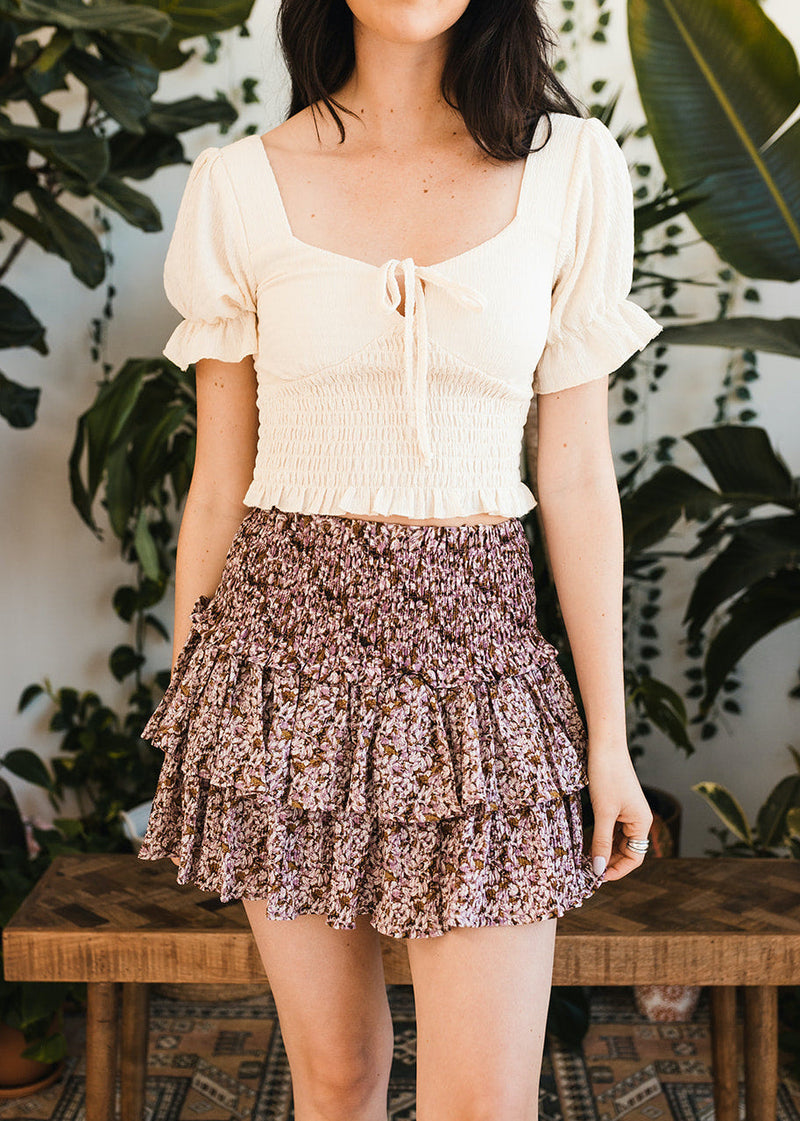 River Floral Smocked Ruffle Skirt Or Tube Top