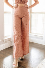 Kesha Eyelet Wide Leg Pants