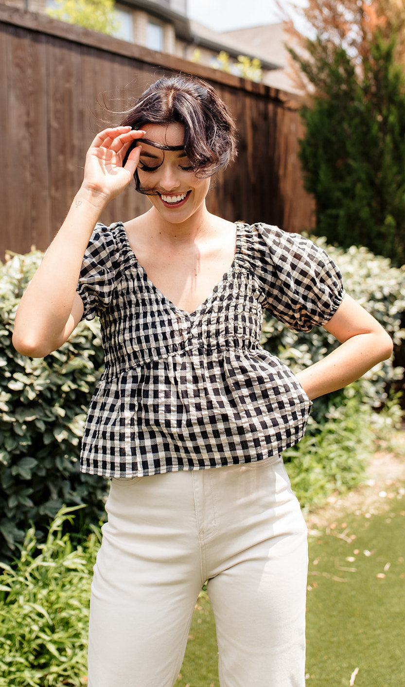 Mirabel Gingham Smocked Top
