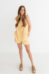 Milani Gingham Elastic Waist Shorts - Lemon