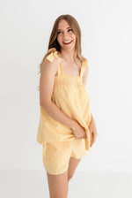 Milani Gingham Elastic Waist Shorts - Lemon