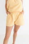 Milani Gingham Elastic Waist Shorts - Lemon