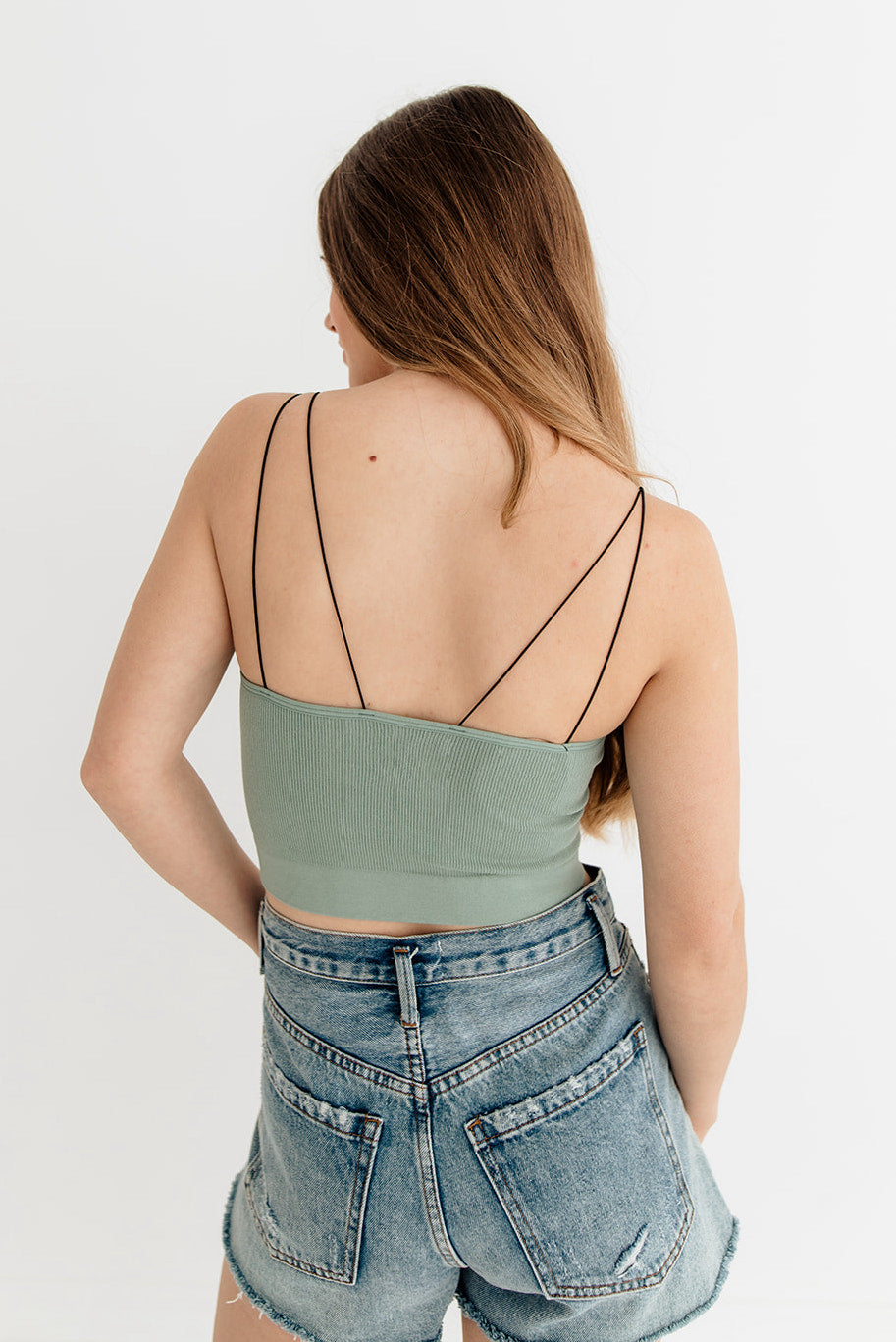 Double Strap Seamless Brami - Dusty Sage