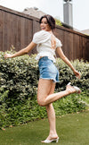 Dear August Puff Sleeve Crop Top
