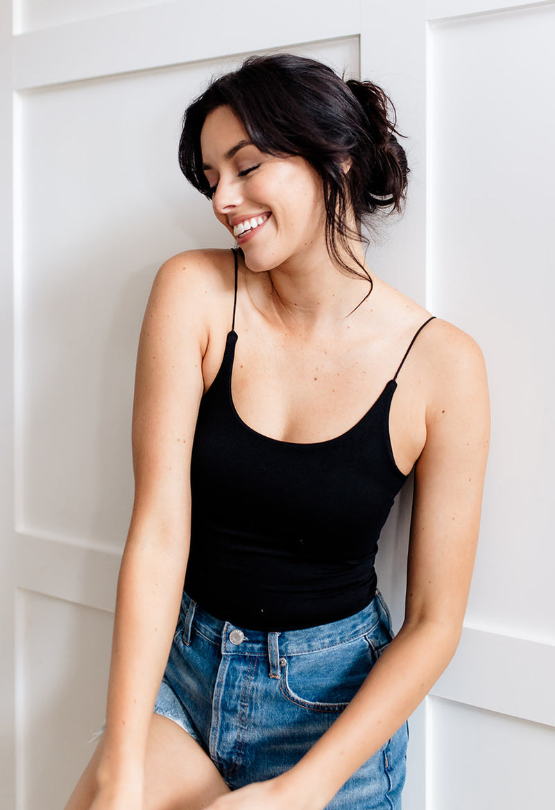 Close Call Seamless Cami Bodysuit - Black